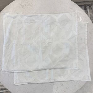 Z Gallerie Set of White Textured Standard Sham Pillow Covers